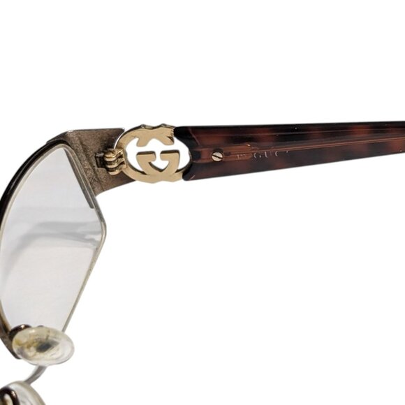Gucci Italy GG 2844 NVX Dark Brown Half Rim Eyeglasses Frame 51-17-135 FLAW - Picture 8 of 13